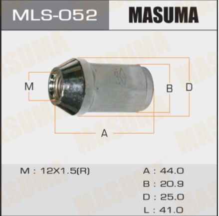 Гайка колеса MASUMA MLS-052 M12X1.5X41 H21 конус