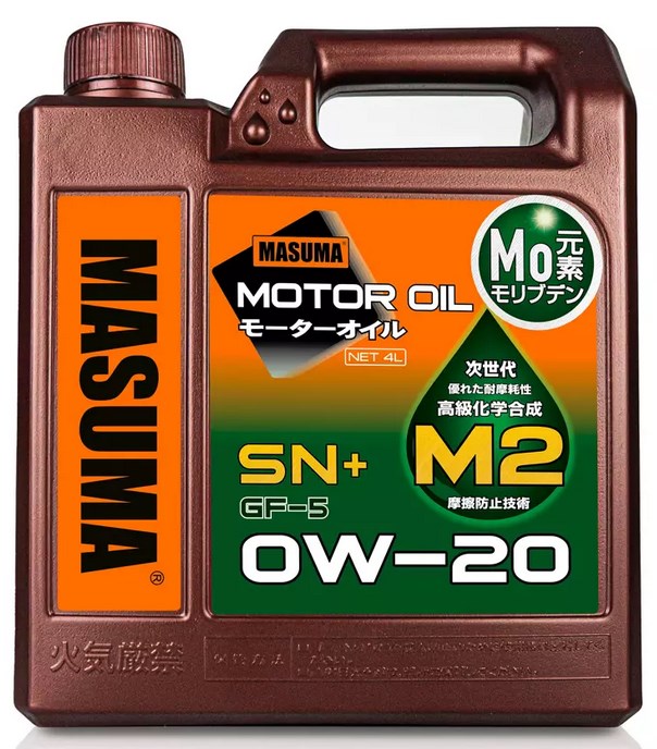Масло моторное MASUMA 0W20 M2 SN+/GF-5 (бензин, синтетика)   4л
