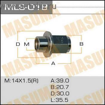 Гайка колеса MASUMA MLS-018 M14X1.5 H21 с шайбой