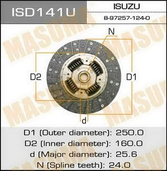 Диск сцепления MASUMA ISD-141U