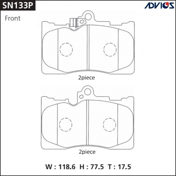 Дисковые тормозные колодки ADVICS SN133P cv