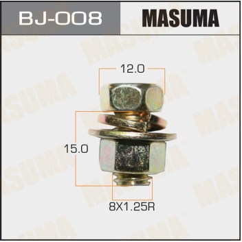 Болт с гайкой MASUMA BJ-008 М 8x15x1.25, набор 4шт  