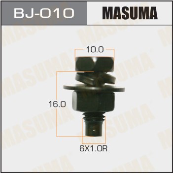 Болт с гайкой MASUMA BJ-010 М6x16x1.0, набор 6шт  