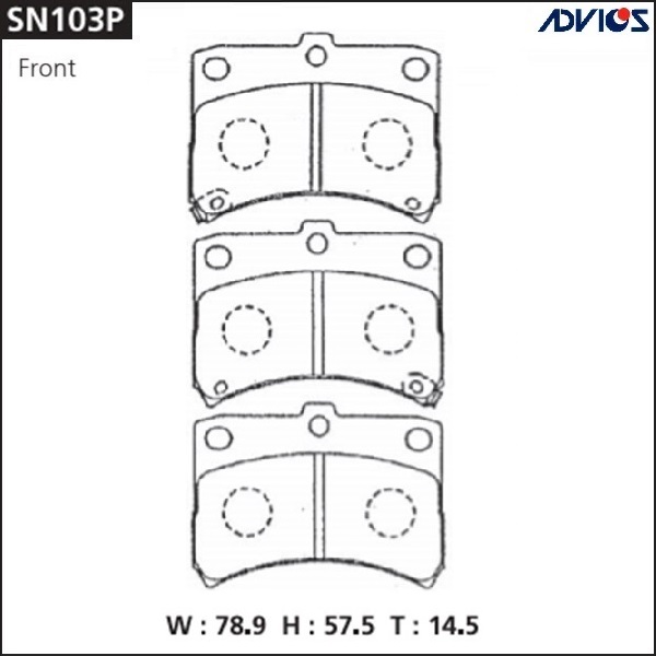 Дисковые тормозные колодки ADVICS SN103P
