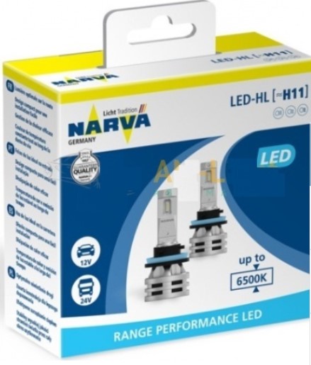 Лампочка светодиодная LED NARVA 180483000 H11 12В/24В 6500К  (2шт) 