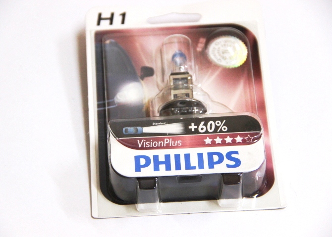 Лампочка PHILIPS 12258VPB1 H1 12V-55W PHILIPS +60%