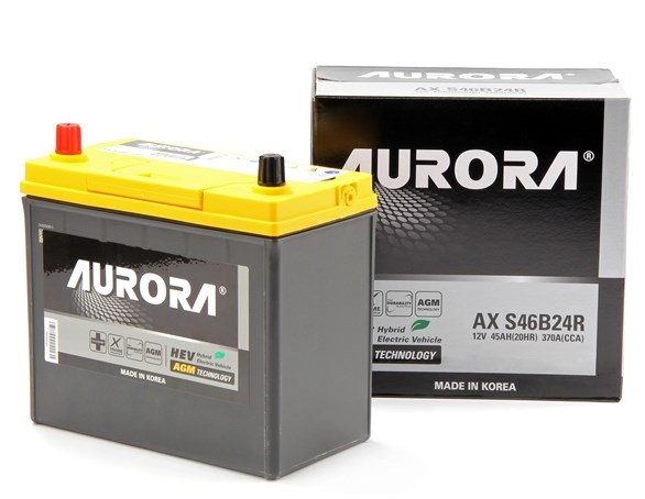 Аккумулятор AURORA JIS AGM AX S46B24R 45А/Ч 370А 236x127x224 