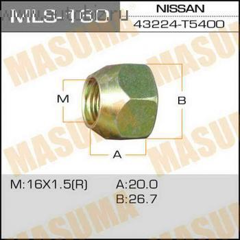 Гайка колеса MASUMA MLS-160 M16X1.5R H27
