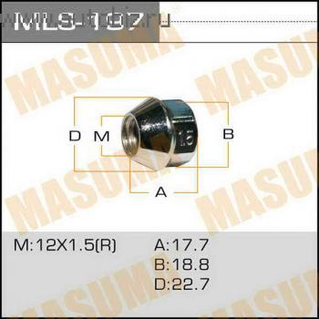 Гайка колеса MASUMA MLS-197 M12X1.5 H19 конус открытая