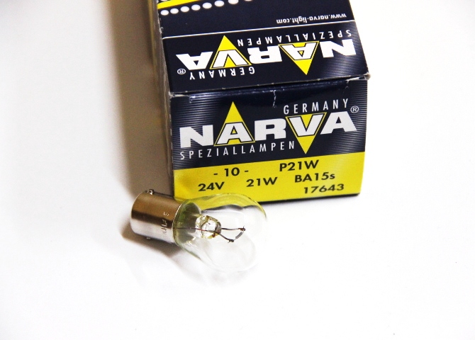 Лампочка NARVA 17643 P21W 24V S25