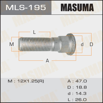 Шпилька колеса MASUMA MLS-195 43222-70T00
