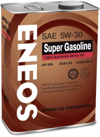 Масло моторное ENEOS Super Gasoline SM Синтетика 5W30 4L выпуска нет