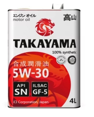 Масло моторное TAKAYAMA 5W30 SN/GF-5 4L Синтетика 605043