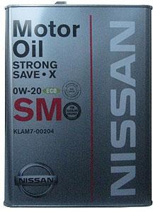 Масло моторное NISSAN STRONG SAVE X SM 0W20 Минеральное 4л