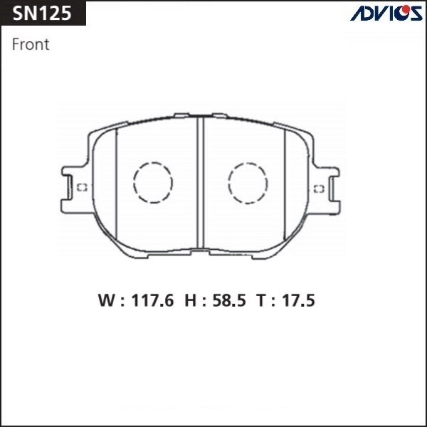 Дисковые тормозные колодки ADVICS SN125