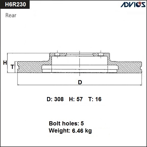 Тормозной диск ADVICS H6R230B
