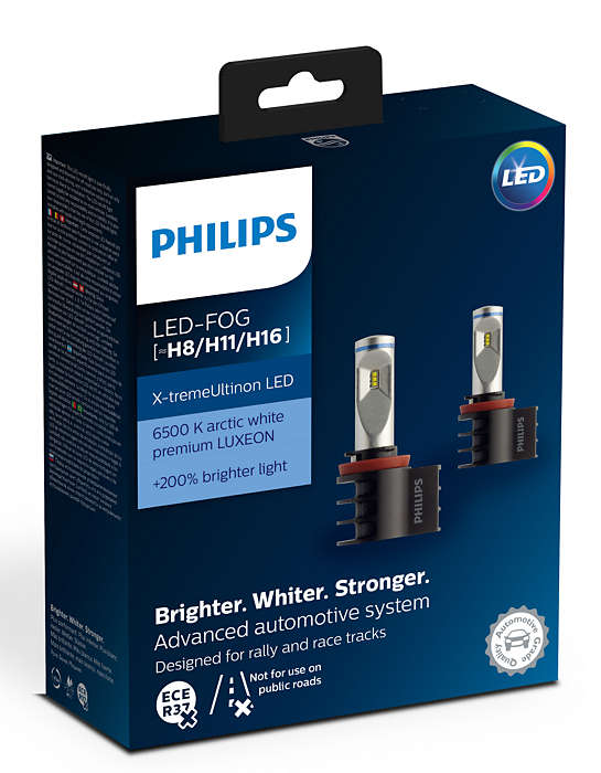 Лампочка светодиодная LED PHILIPS 12794UNIX2 H8, H11, H16 X-treme Ultinon 12V (2шт) 