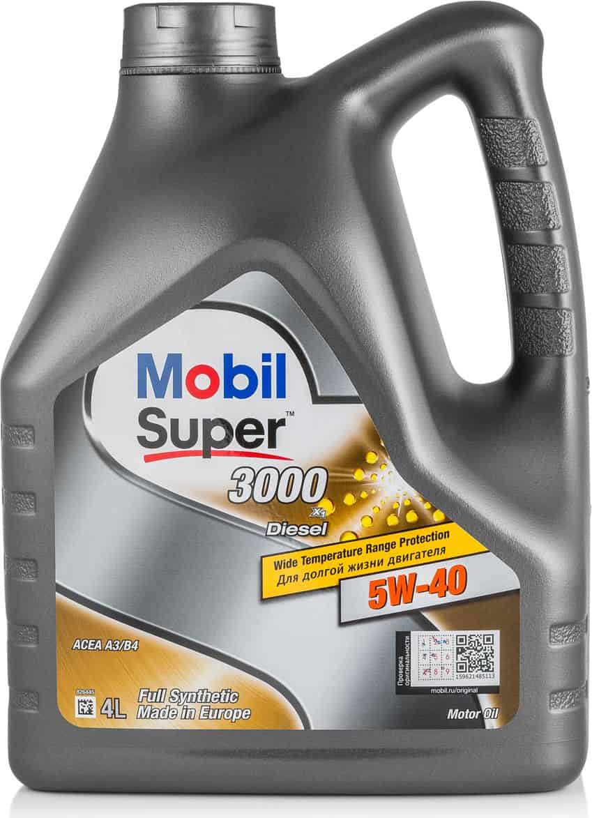 Масло моторное MOBIL SUPER 3000 5W40 Diesel 4л Синтетика 152572