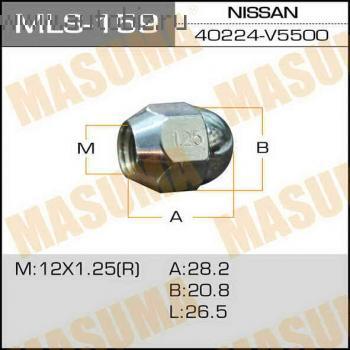 Гайка колеса MASUMA MLS-159 M12X1.25 H21 конус  