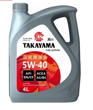 Масло моторное TAKAYAMA 5W40 SN/CF 4L Синтетика 605521