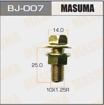 Болт с гайкой MASUMA BJ-007 М10x25x1.25, набор 2шт  
