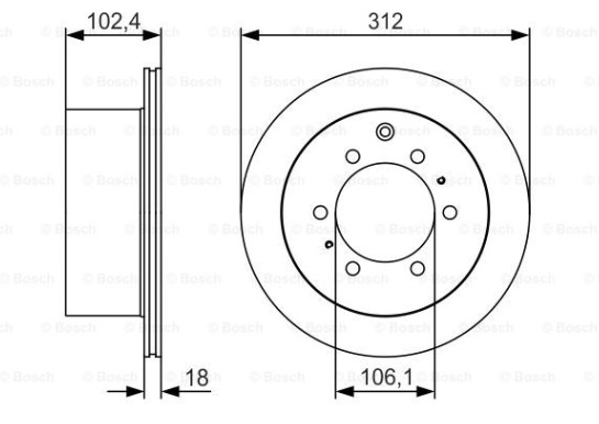 Тормозной диск BOSCH 0986479R57 Внешний диаметр :312 мм 6ть отв задний L/CRUISER 80 90-92