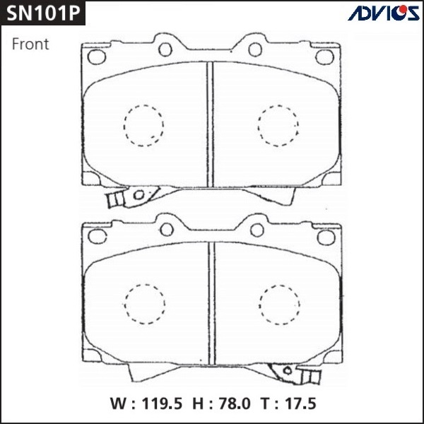 Дисковые тормозные колодки ADVICS SN101P