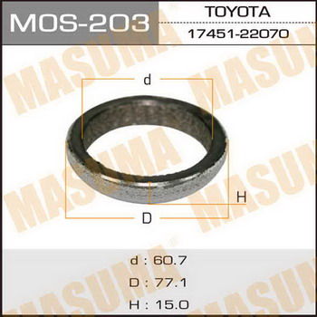Кольцо прокладка глушителя MASUMA MOS-203