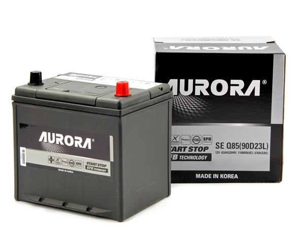 Аккумулятор AURORA JIS EFB Q85 (90D23L) 65А/Ч 670А 230x172x220