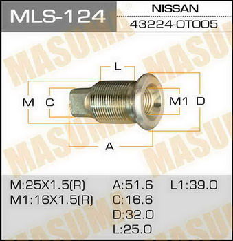 Шпилька колеса MASUMA MLS124 432240T005