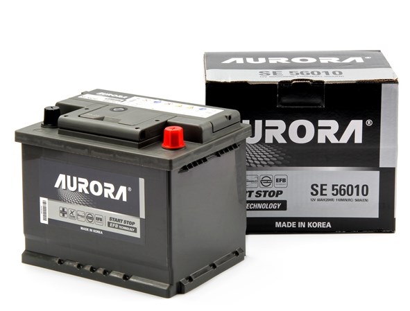 Аккумулятор AURORA DIN EFB 56010 L2 (L) 60А/Ч 560А 242x174x190