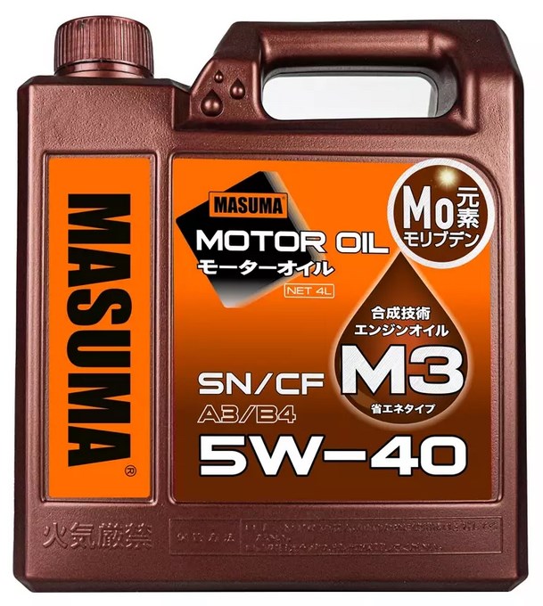 Масло моторное MASUMA 5W40 M3 SN/CF/A3B4 (универсальное, полусинтетика)  4л